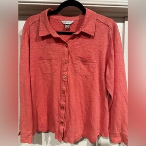 Christopher & Banks Coral Button-Up Shirt